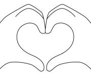 Coloriage Mains formant le coeur