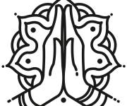 Coloriage Mains Namasté