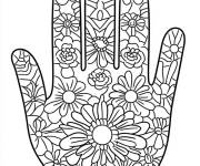Coloriage Mandala main