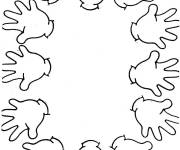 Coloriage Plusieurs mains en cercle