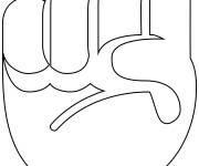 Coloriage Poing lev&eacute; en &eacute;moji
