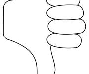 Coloriage Pouce vers le bas