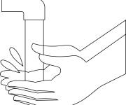 Coloriage Se laver les mains stylis&eacute;