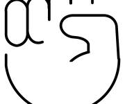 Coloriage Symbole avec le poing de la main