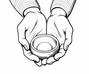 Coloriage Tasse dans la main