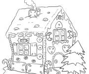 Coloriage Cabane en pain d&rsquo;&eacute;pice