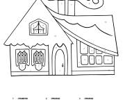 Coloriage Colorie les num&eacute;ros de la maison de pain d'&eacute;pice