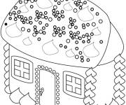 Coloriage D&eacute;coration de guimauves sur une maison en pain d&rsquo;&eacute;pice