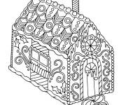 Coloriage et dessins gratuit D&eacute;coration superbe de Maison en pain d'&eacute;pice à imprimer