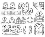 Coloriage et dessins gratuit El&eacute;ments de Maison en pain d'&eacute;pice &agrave; assembler à imprimer