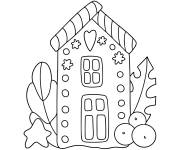 Coloriage Illustration d'une belle maison de pain d'&eacute;pice
