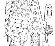 Coloriage et dessins gratuit Image de maison en pain d'épice à imprimer