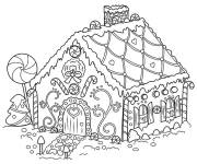 Coloriage Jolie maison de pain d'&eacute;pice sur ordinateur