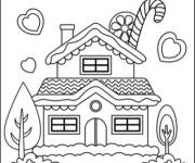 Coloriage et dessins gratuit La maison en pain d'&eacute;pice parfaite à imprimer
