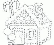 Coloriage Le p&acirc;tissier a fait une maison en pain d'&eacute;pice