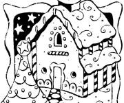 Coloriage Les &eacute;toiles tombe sur une maison en pain d&rsquo;&eacute;pice