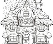 Coloriage Maison agr&eacute;able en pain d'&eacute;pice