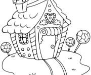 Coloriage et dessins gratuit Maison de pain d'&eacute;pice à imprimer