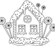 Coloriage Maison de pain d'&eacute;pice &agrave; t&eacute;l&eacute;charger