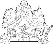 Coloriage Maison de pain d'&eacute;pice d&eacute;licieuse et savoureuse