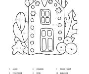 Coloriage Maison de pain d'&eacute;pice num&eacute;rot&eacute; pour enfants