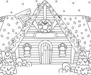 Coloriage Maison de p&acirc;tisserie en pain d'&eacute;pice