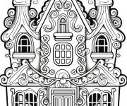 Coloriage Maison &eacute;l&eacute;gante en pain d'&eacute;pice simple