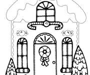 Coloriage maison en pain d'&eacute;pice &agrave; d&eacute;couper