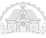 Coloriage Maison en pain d&rsquo;&eacute;pice anti-stress