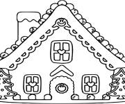 Coloriage Maison en pain d'&eacute;pice avec des belles d&eacute;corations