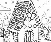 Coloriage Maison en pain d'épice dans la forêt de magie