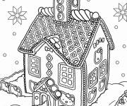 Coloriage Maison en pain d'épice de Hello Kitty