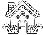 Coloriage Maison en pain d&rsquo;&eacute;pice en ligne noir