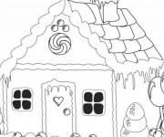 Coloriage Maison en pain d&rsquo;&eacute;pice maternelle