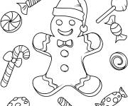 Coloriage Maison en pain d'&eacute;pice Noel