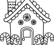Coloriage Maison en pain d'&eacute;pice simple