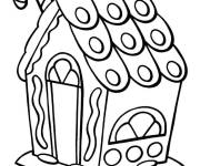 Coloriage Maison en pain d&rsquo;&eacute;pice simple ps