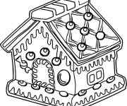Coloriage Maison en pain d&rsquo;&eacute;pice sucr&eacute;e
