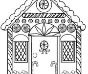 Coloriage Maison en pain d&rsquo;&eacute;pice vue de face