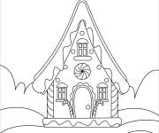 Coloriage Maison en p&acirc;te de pain d&rsquo;&eacute;pice dans la foret magique