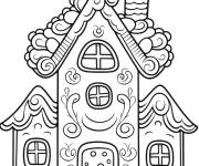 Coloriage Maison malin en pain d'&eacute;pice simple