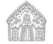 Coloriage et dessins gratuit Mini Maison en pain d'&eacute;pice simple &agrave; imprimer à imprimer