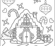 Coloriage et dessins gratuit Moments fondants Maison en pain d'&eacute;pice à imprimer