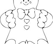 Coloriage Monsieur biscuit de Maison en pain d'&eacute;pice