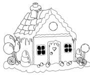 Coloriage Pain d&rsquo;&eacute;pice en forme de maison
