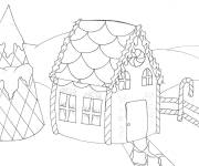 Coloriage Paysage de maison en pain d&rsquo;&eacute;pice p&acirc;tisserie