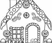 Coloriage Petit homme devant la maison en pain d&rsquo;&eacute;pice