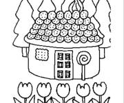 Coloriage Petite maison de biscuit
