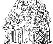 Coloriage Pleins de sucettes sur le toit de cette maison magique