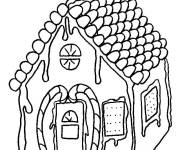 Coloriage Porte en sucettes de la maison en pain d'&eacute;pice